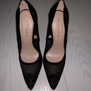 Virgo 85 Lace & Black Suede Pumps